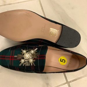J Crew , size 5, new, tartan plaid with pearls and bigger beads